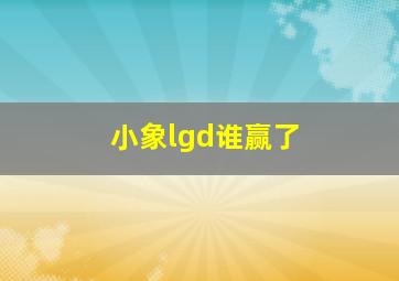 小象lgd谁赢了