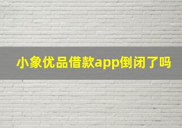 小象优品借款app倒闭了吗