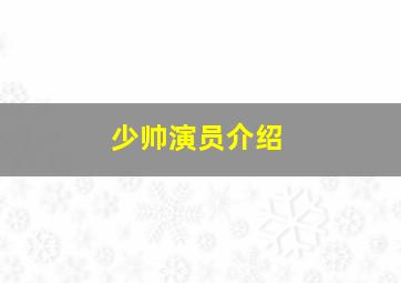 少帅演员介绍