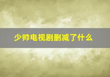 少帅电视剧删减了什么