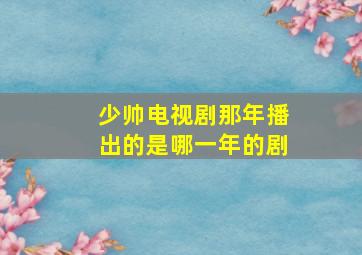 少帅电视剧那年播出的是哪一年的剧