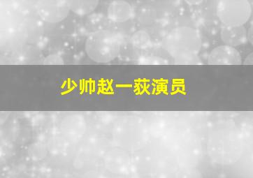 少帅赵一荻演员