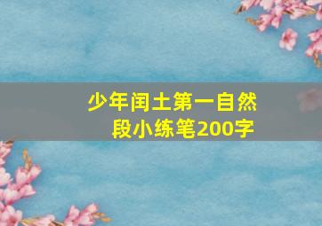 少年闰土第一自然段小练笔200字