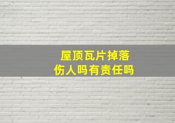 屋顶瓦片掉落伤人吗有责任吗