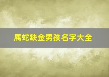 属蛇缺金男孩名字大全