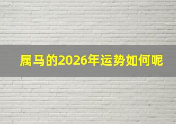 属马的2026年运势如何呢