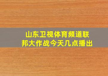 山东卫视体育频道联邦大作战今天几点播出