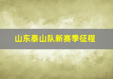 山东泰山队新赛季征程