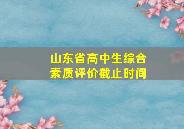 山东省高中生综合素质评价截止时间