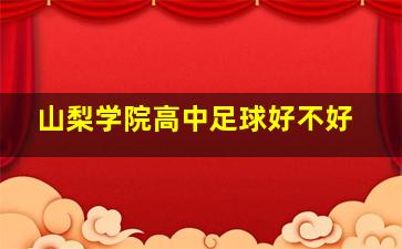 山梨学院高中足球好不好