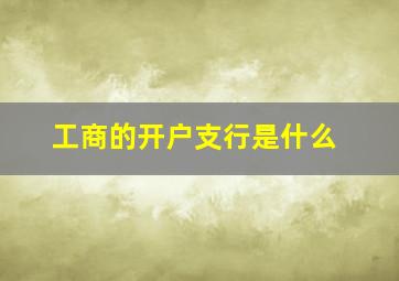 工商的开户支行是什么