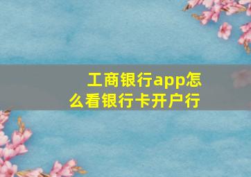 工商银行app怎么看银行卡开户行