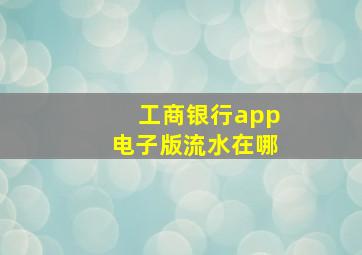 工商银行app电子版流水在哪