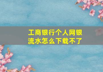 工商银行个人网银流水怎么下载不了