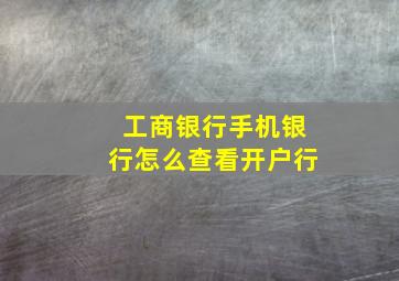 工商银行手机银行怎么查看开户行