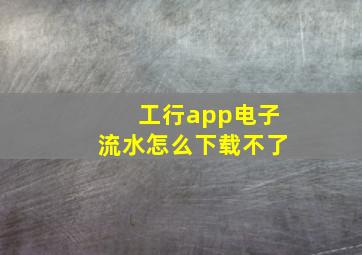 工行app电子流水怎么下载不了