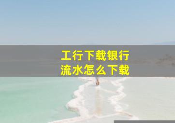 工行下载银行流水怎么下载