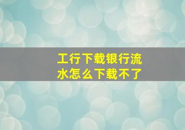 工行下载银行流水怎么下载不了