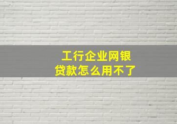 工行企业网银贷款怎么用不了