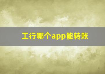 工行哪个app能转账