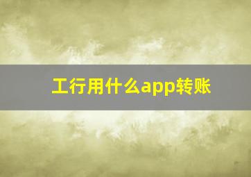 工行用什么app转账