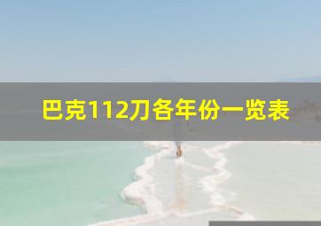 巴克112刀各年份一览表