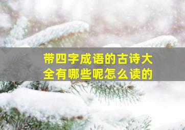 带四字成语的古诗大全有哪些呢怎么读的