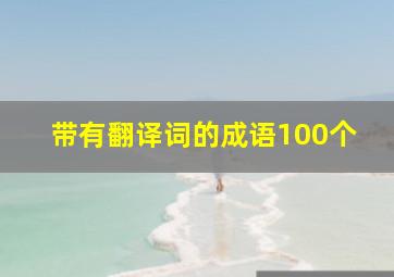 带有翻译词的成语100个