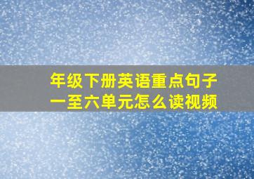 年级下册英语重点句子一至六单元怎么读视频