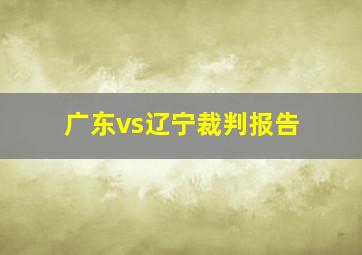 广东vs辽宁裁判报告