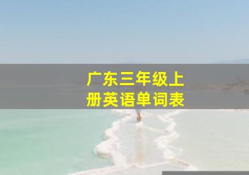 广东三年级上册英语单词表