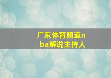 广东体育频道nba解说主持人