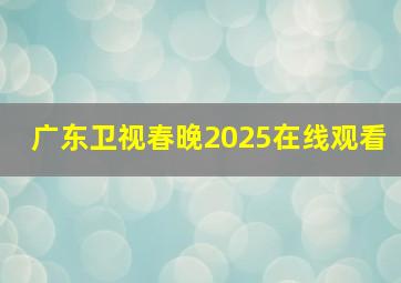 广东卫视春晚2025在线观看