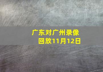 广东对广州录像回放11月12日