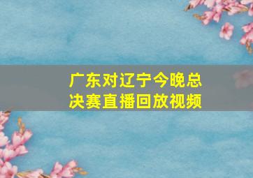 广东对辽宁今晚总决赛直播回放视频