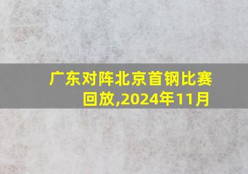 广东对阵北京首钢比赛回放,2024年11月