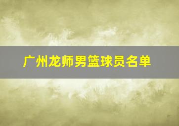 广州龙师男篮球员名单