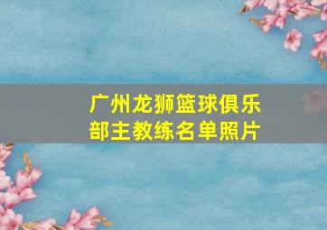 广州龙狮篮球俱乐部主教练名单照片