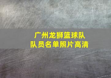 广州龙狮篮球队队员名单照片高清