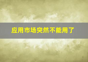 应用市场突然不能用了