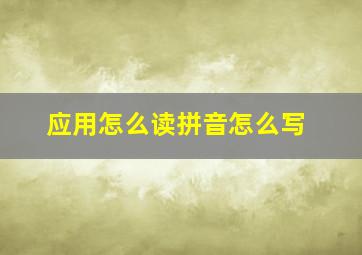 应用怎么读拼音怎么写