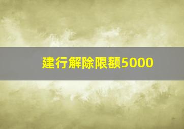 建行解除限额5000