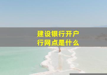 建设银行开户行网点是什么