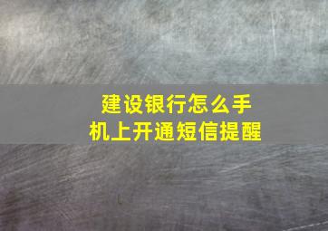 建设银行怎么手机上开通短信提醒