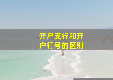 开户支行和开户行号的区别