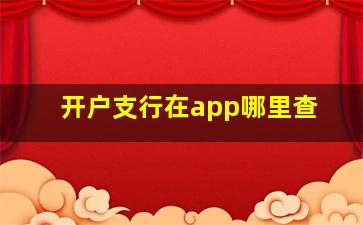 开户支行在app哪里查