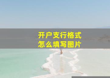 开户支行格式怎么填写图片