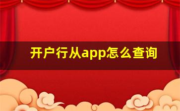 开户行从app怎么查询