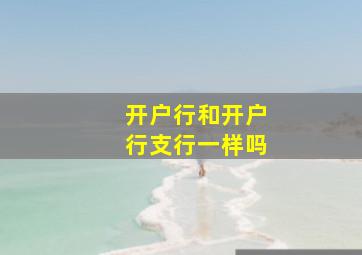 开户行和开户行支行一样吗