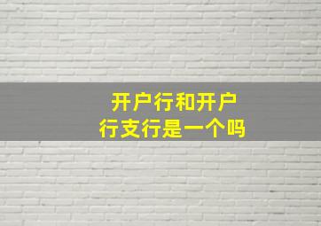 开户行和开户行支行是一个吗